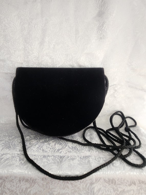 Eaton's Black Velvet Hand Bag -  Designer Purse 1… - image 5