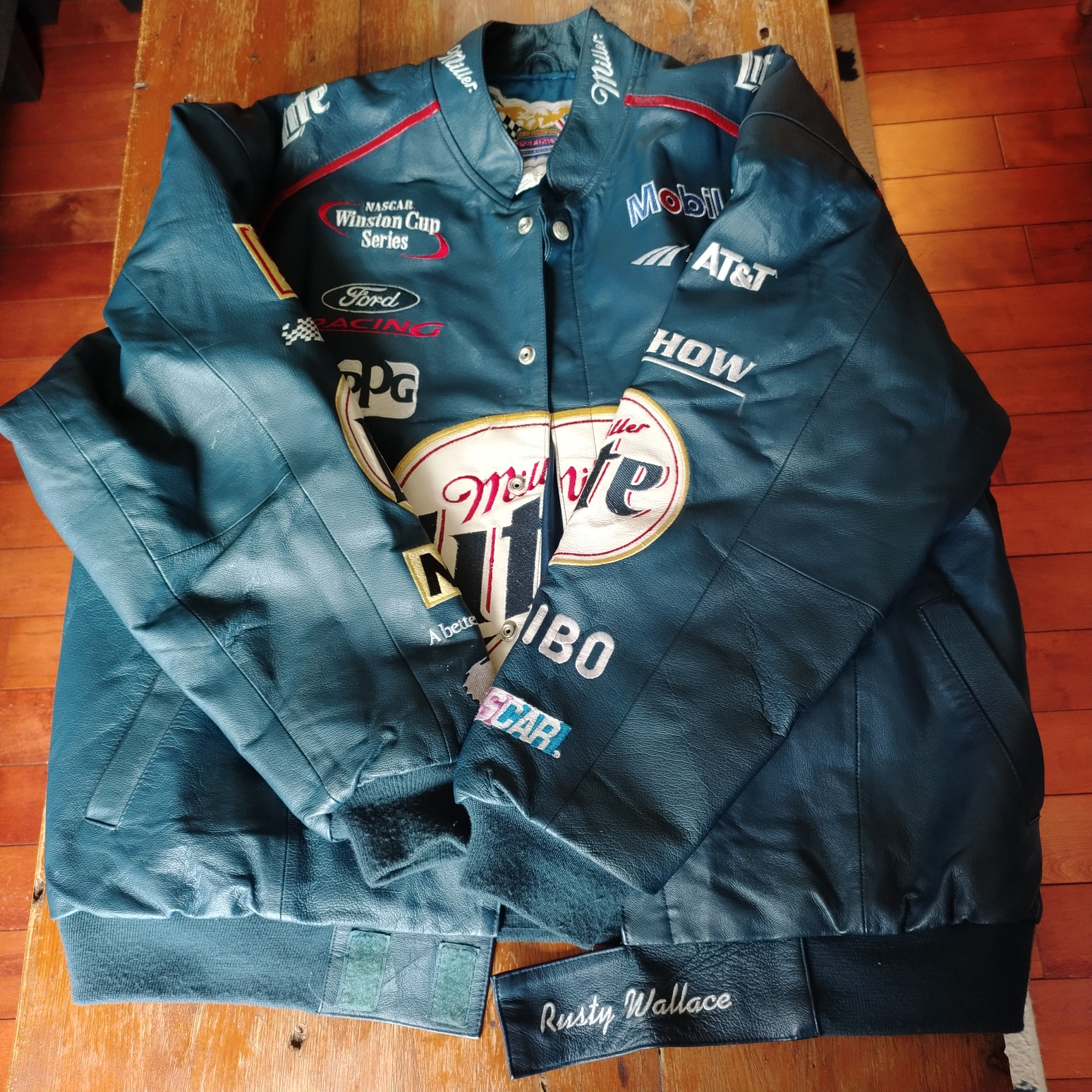 JEFF HAMILTON NBA Patch Logo Jacket Size 3X 75% Wool 20 Nylon