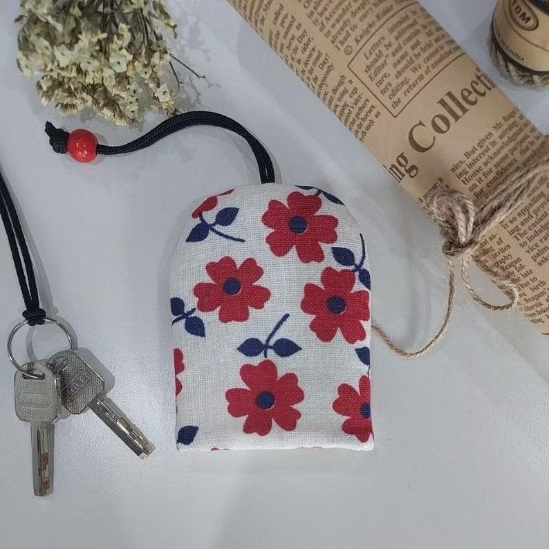Handmade Fabric Key Pouch: Soft Pull-up Key Case - Etsy