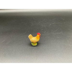 Vintage Mini Ceramic Chicken Figurine Hand Painted Farmhouse Hen 1.5″ Shelf