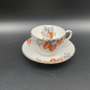 Vintage Aynsley 1375 Teacup and Saucer Set Floral Gold Trim Tea Party Decor