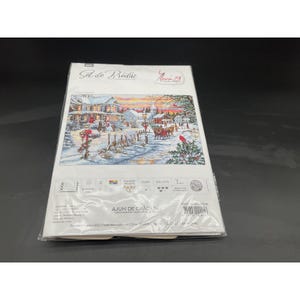 Luca-S Christmas Eve Cross Stitch Kit Embroidery Winter Village Scene 18.9x12.8&quot;
