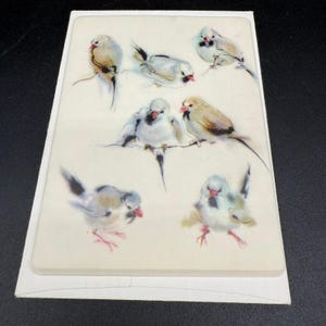 Biglietto d'auguri in pergamena Hallmark Miniature Gallery con busta, realizzato in Giappone, vintage