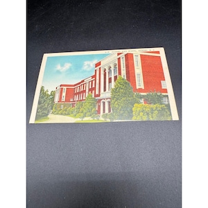 Cartão postal vintage Hickory High School, Carolina do Norte, Asheville, linho para PC, sem uso