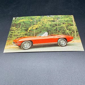 1966 Chevrovette Corvette Sting Ray Postkarte Long Island Auto Museum Red Coupé