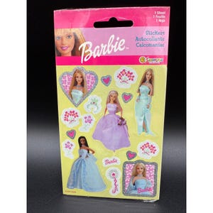 Vintage 2000 Barbie Stickers – Sandylion Sealed Sheet Y2K Pink Glitter Hearts