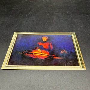 Carte postale dans la lueur de la lampe de Fred Machetanz 1976 Mike Roberts Alaska Art