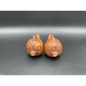 Handbemalte Keramik Fisch Salz und Pfefferstreuer TC Japan Folk Art Midcentury