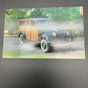 1936 Ford V8 Station Wagon Carte postale Long Island Auto Museum Woodie Voiture inutilisée