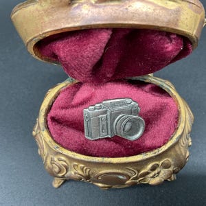 Sterling Silver Beseler Topcon Camera Tie Lapel Pin Film Classic