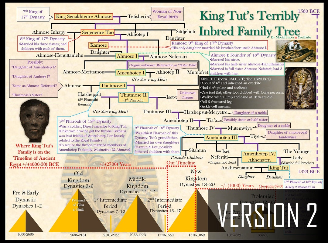 King Tut's Inbred Family Tree Poster 24 X 18- Version 2 by Mortal Faces ...