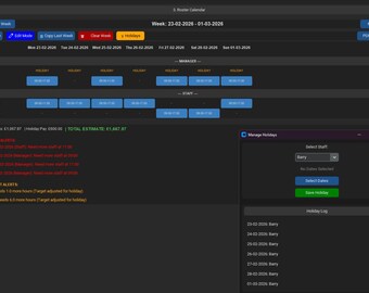 Rota Master Pro: Automated Staff Roster Software - Shift Planner & Wage Estimation Tool - Lifetime Access