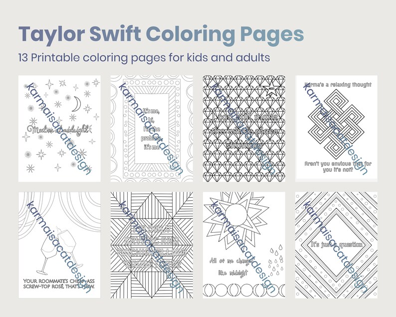 Buy Taylor Swift Midnights Coloring Pages Online in India - Etsy