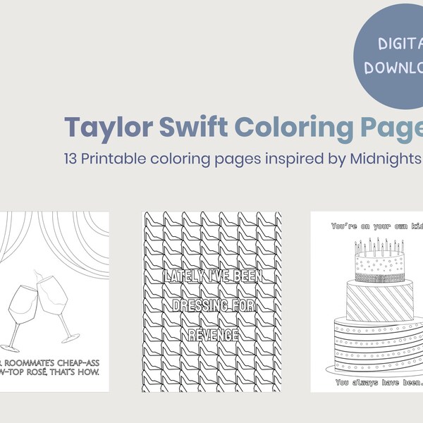 Taylor Coloring Page - Etsy Sweden