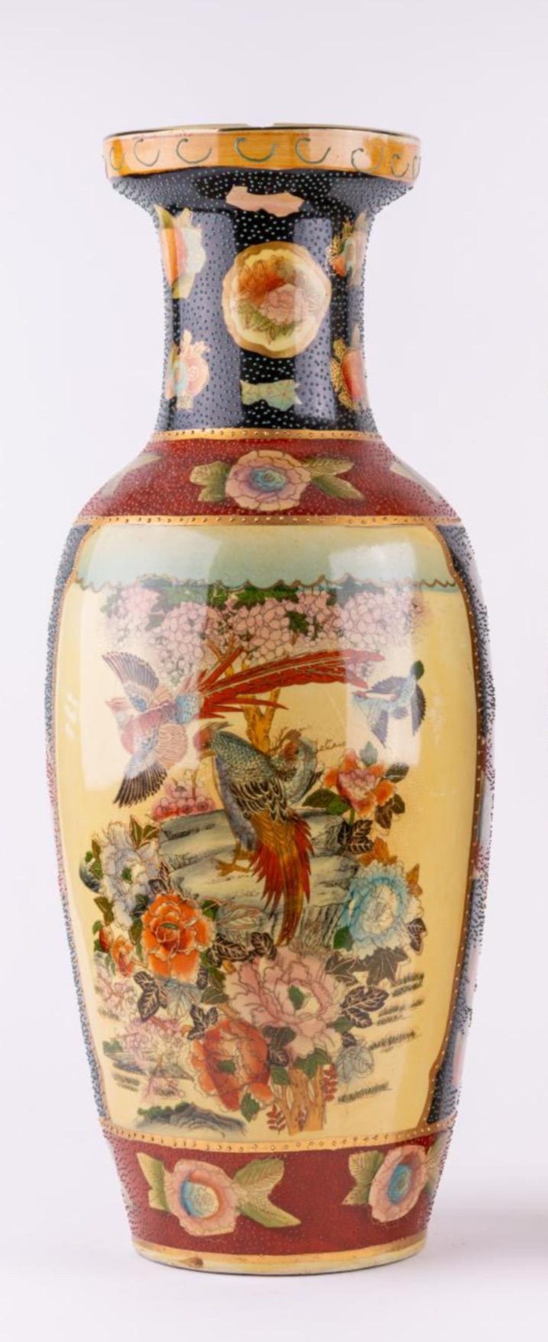 Large Chinoiserie Porcelain Floor Vase - Etsy