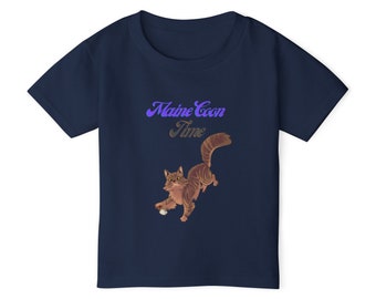 T-shirt Mainecoon Time Kids Heavy Cotton™ pour tout-petits, chemise Maine coon chat