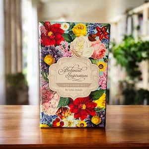 Juego de baraja y libro Botanical Inspirations con estuche / Significados de las flores - Citas inspiradoras / Inspiración victoriana