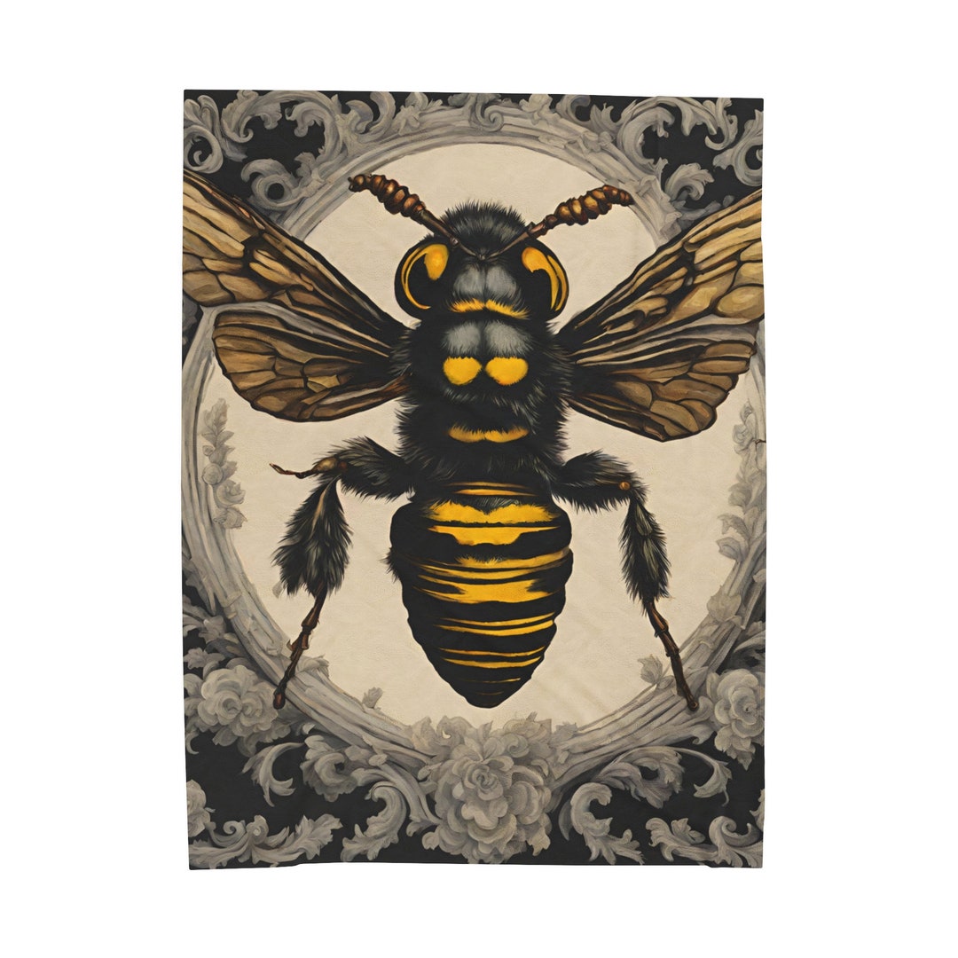 Hornet Rococo Art Plush Blanket Velveteen Plush Blanket Insect Art Home ...