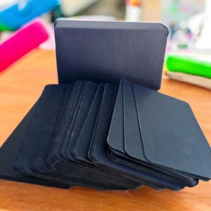 Matte Black DIY Tarot Deck Kit | Create Your Own Tarot Cards Set | 25 Rounded Edge Blank Tarot Deck Templates | Personalized Divination