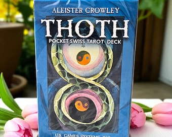 Mazzo di Tarocchi Thoth di Crowley da viaggio: edizione svizzera a 78 carte con guida.