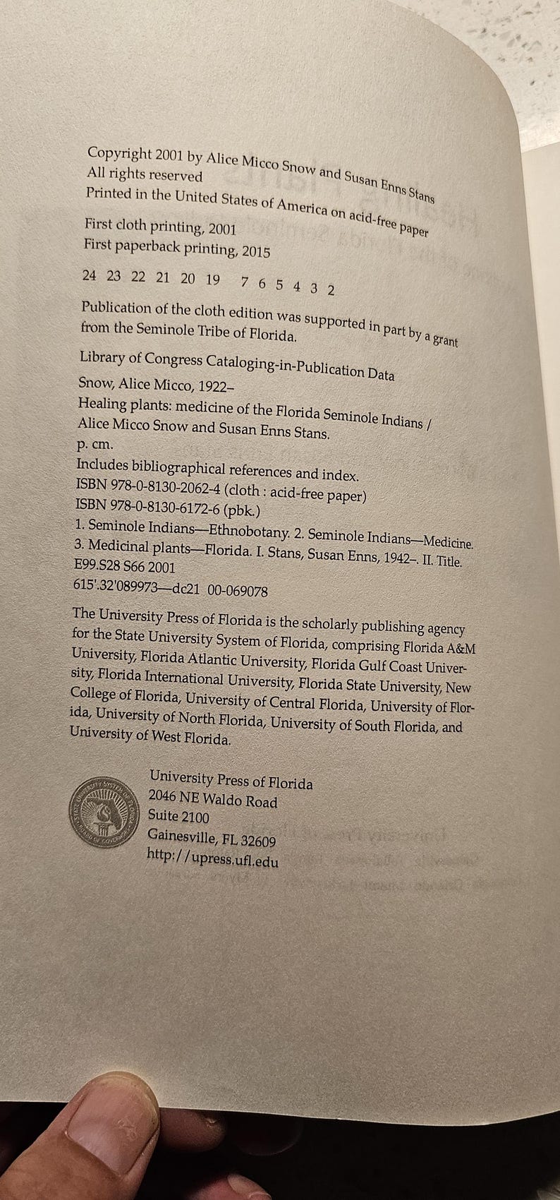 Healing Plants Medicine of the Florida Seminole Indians First Edition