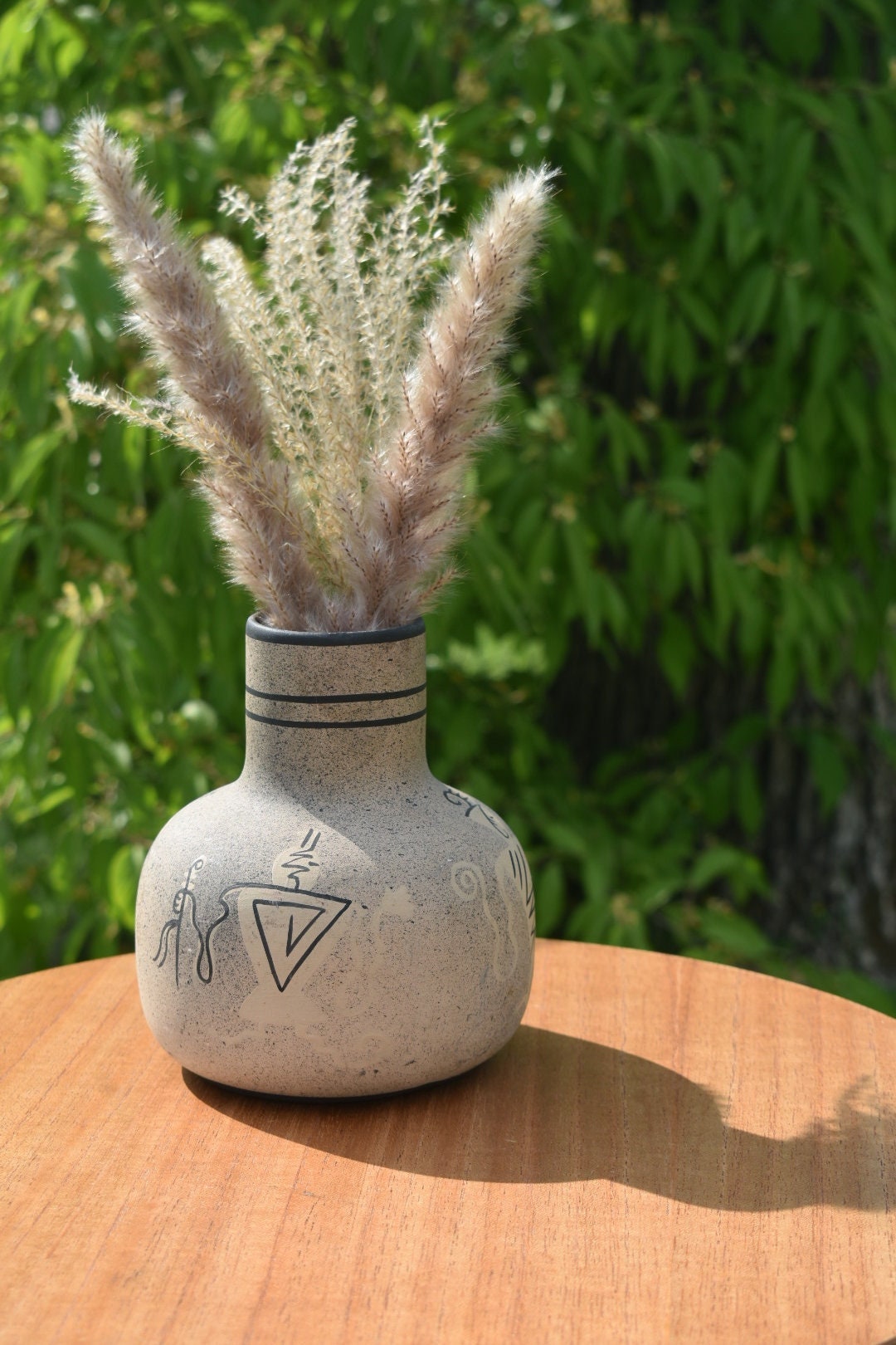 Vintage Arizona Hand Painted Pottery Vase, Unique Hand Painted Pottery Vase, Unique Vase, Unique