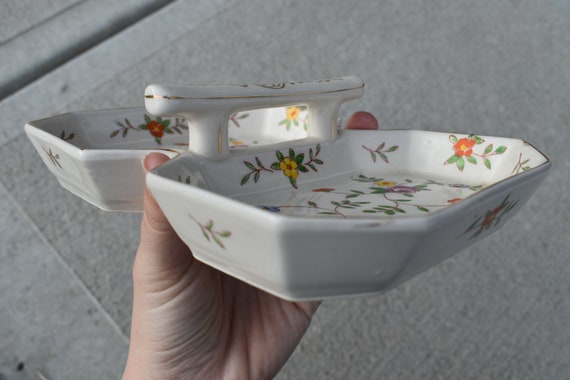 Vintage Floral Porcelain Trinket Tray, Unique Vin… - image 4