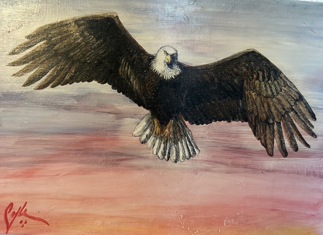 Eagle Painting Digital Download. Eagle Svg. Wall Decor. Rare Oil