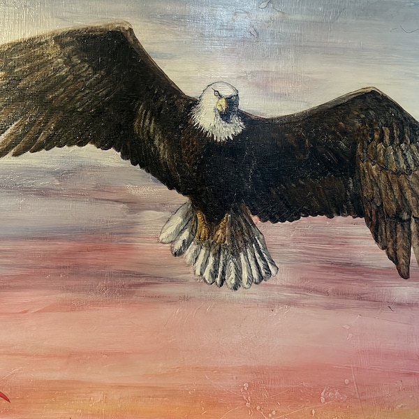 Eagle Painting Digital Download. Eagle svg. Wall decor. Rare oil painting.  Bird art. Eagle School art.