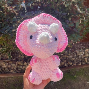 Handmade Small Crochet Triceratops