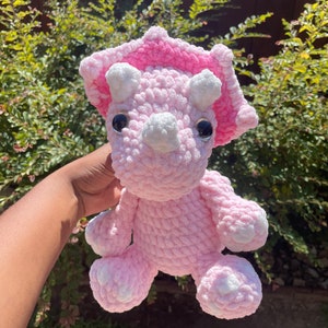 Handmade Crochet Triceratops