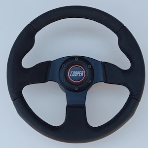 Classic Mini Leather Steering Wheel Kit + Hub Boss Cooper