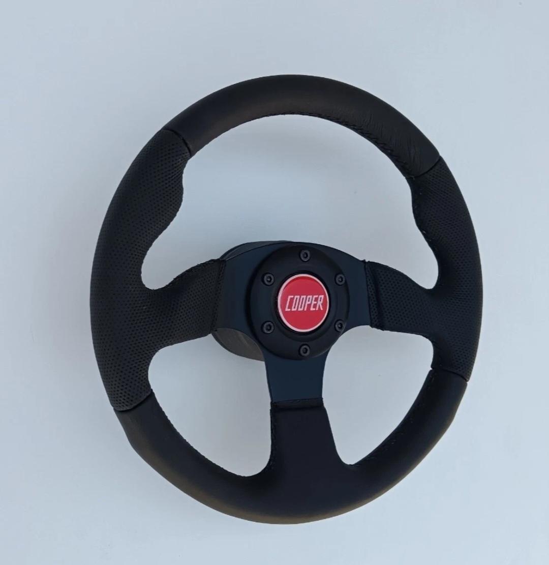 クラシックミニレザーステアリングホイールキット + ハブボス クーパー