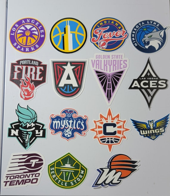 All 15 WNBA teams Die-Cut sticker pack (Waterproof)