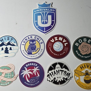 All 8 Unrivaled teams Die-Cut sticker pack (Waterproof)
