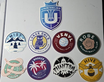 All 8 Unrivaled teams Die-Cut sticker pack (Waterproof)