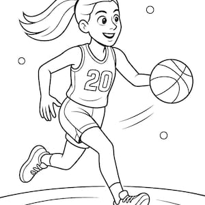 WNBA Player Coloring Pages - Etsy