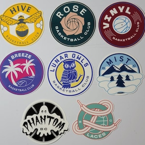 All 8 Unrivaled teams Die-Cut sticker pack