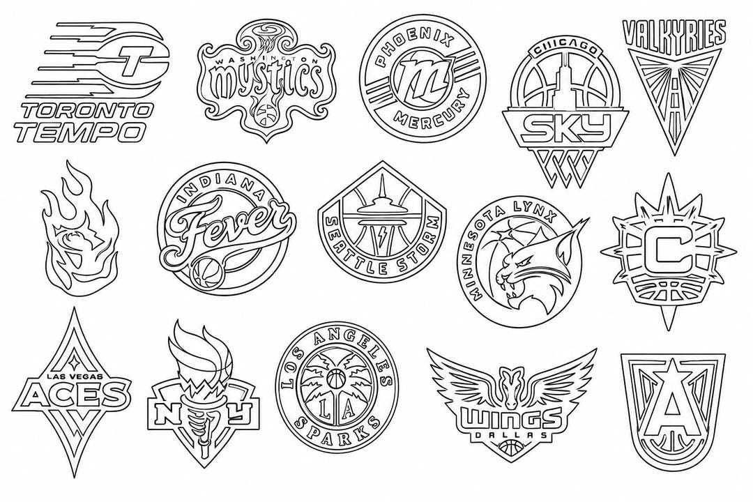Wnba Coloring Pags WNBA Team Coloring Pages - Etsy