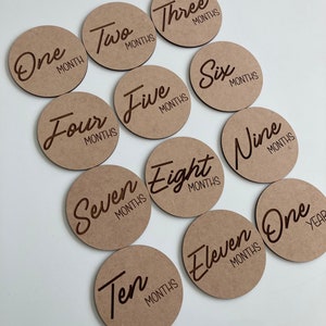 Marqueurs d'étapes mensuelles pour bébé | En bois | Bohème | Photos de bébé | Cadeau | Disques Milestone | Enseignes | Baby Shower | Cartes d'étape