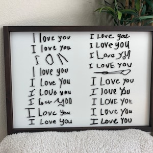 I Love You sign - 14+ Large Family 3D Laser cut handwriting sign - Personalized sign from handwriting or drawing