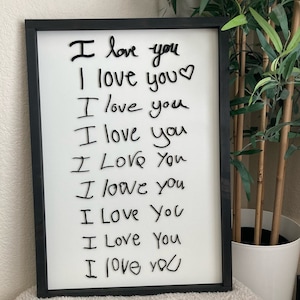 I love you sign 3D Laser cut handwriting sign Personalized sign from handwriting or drawing image 4