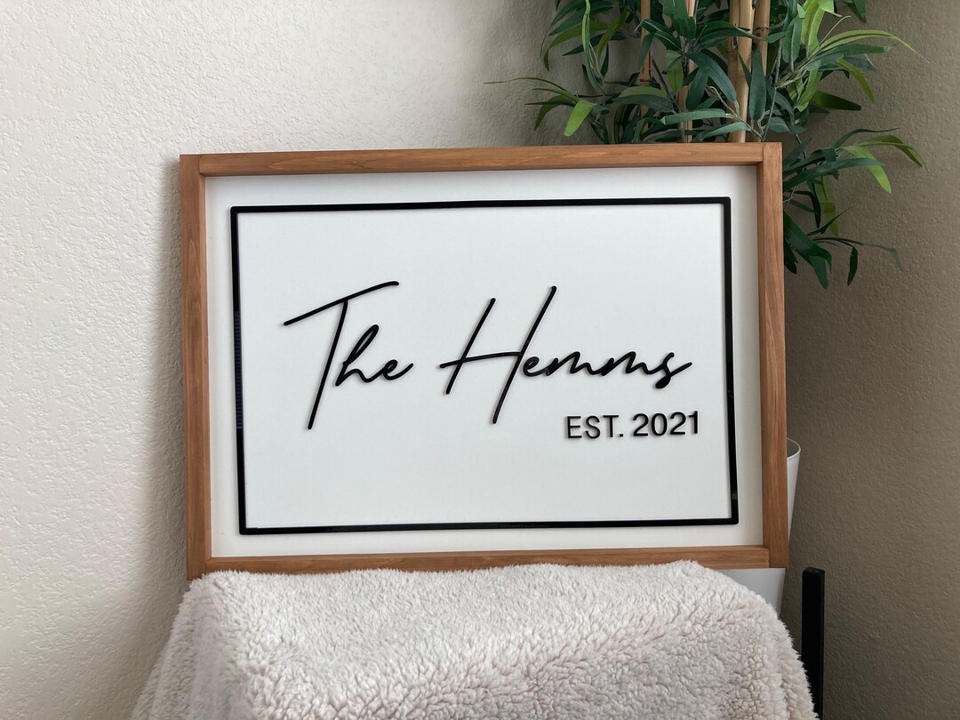 Personalized Family Name Sign | Custom Wood Sign | Wedding Gift | Home ...