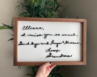 3D Laser cut handwritten note - Personalized sign from handwriting