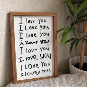 I love you sign 3D Laser cut handwriting sign Personalized sign from handwriting or drawing image 6