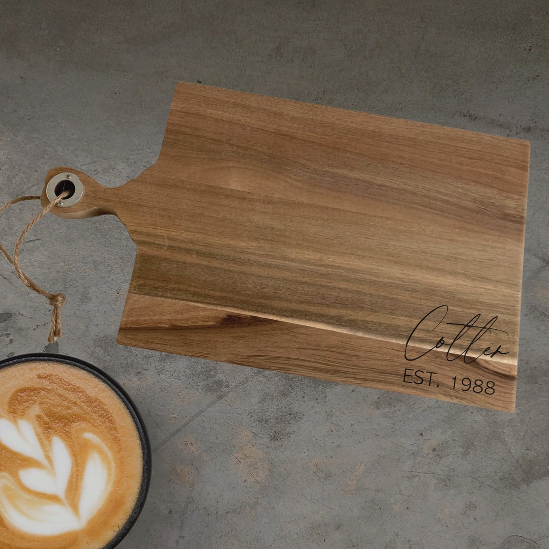 Personalized Acacia Wood Cutting Board: Engraved Charcuterie Board - Etsy