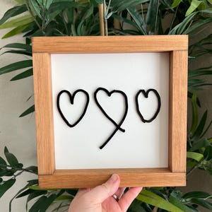 Heart Sign - Square 3D handwriting - Personalized sign from handwriting or drawing