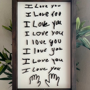 I love you sign 3D Laser cut handwriting sign Personalized sign from handwriting or drawing image 10