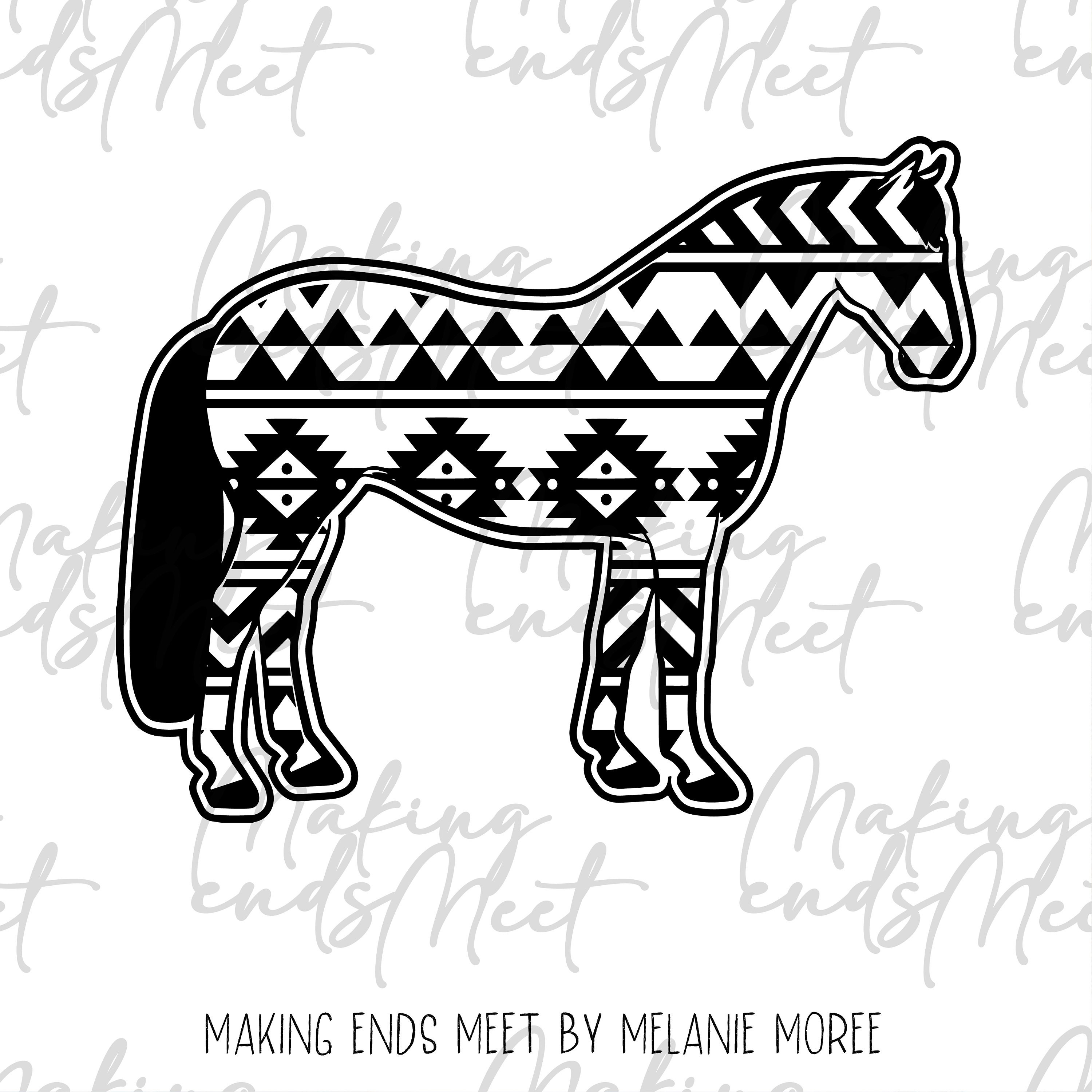 Aztec Horse SVG Digital Download Digital Art Instant Etsy