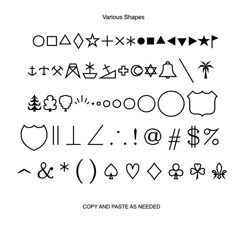 Popular Symbols and Shapes SVG Ai Png Dxf PDF Pack 1 - Etsy